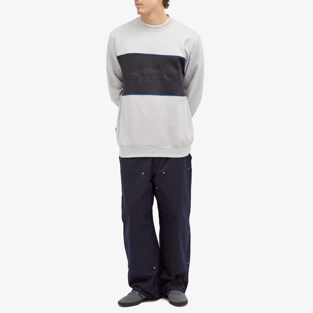Adidas Originals Men's Skate Arched Crew Sweat Grey/Black/Blue